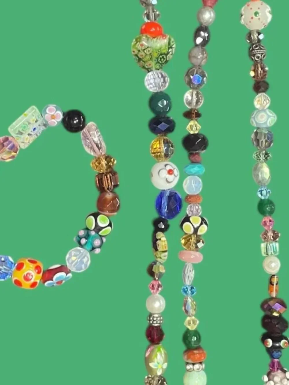 GLASS BEAD NECKLACE - 2 BRACELETS - EARRINGS - Picture 6 of 7